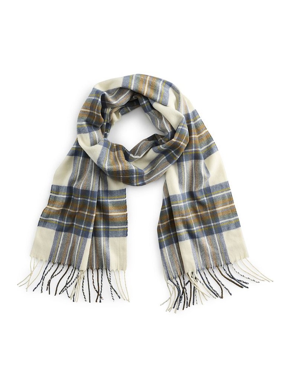Classic Plaid Woman’s scarf  in Cream, Blue & Brown